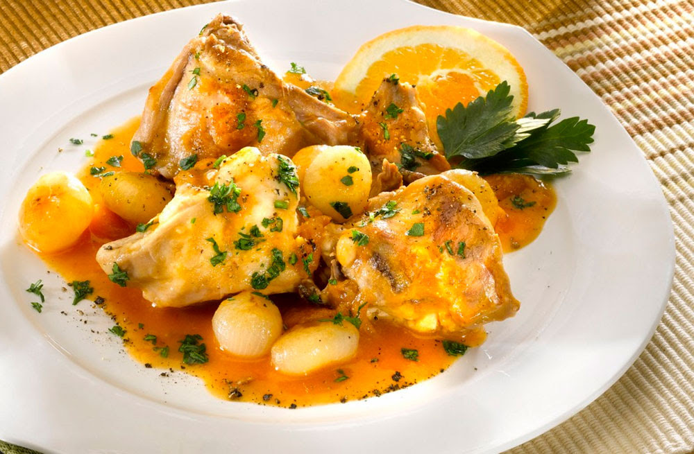 Hoy vamos a preparar un conejo al horno, con un pequeño toque de mostaza. Conejo Con Naranja Cocinillas