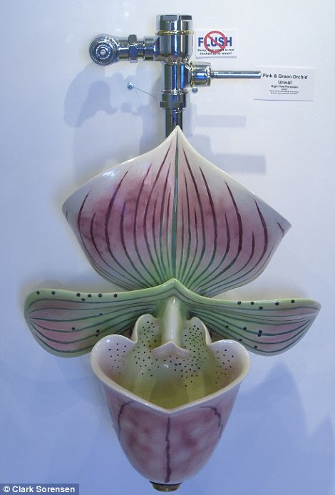 Pink & Green Orchid Urinal $8900