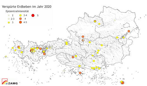 In die liste aufgenommen werden erdbeben ab einer magnitude 4,0 oder der intensität vi. 2020 Relativ Viele Erdbeben In Osterreich Zamg