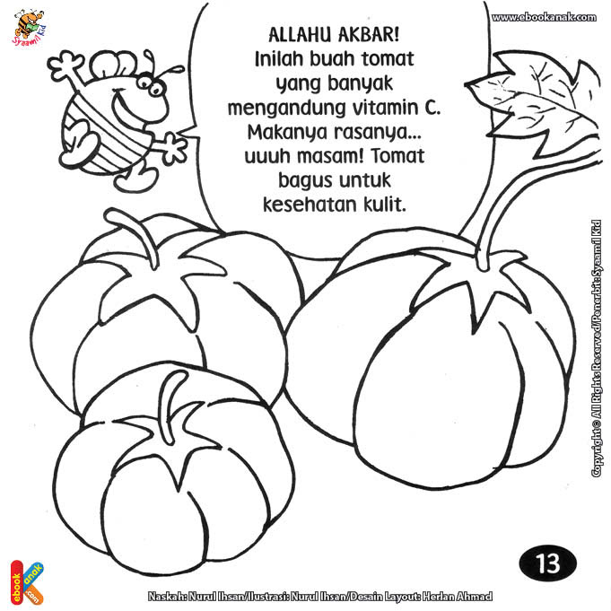 Mewarnai Gambar Buah Tomat