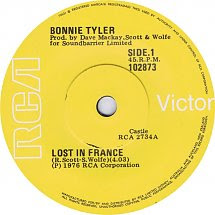 Official remastered hd video for 'lost in france' by bonnie tyler. 45cat Bonnie Tyler Lost In France Baby I Remember You Rca Victor New Zealand 102873