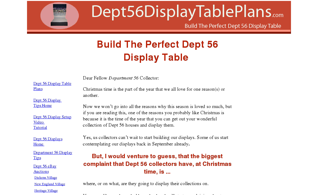 Dept 56 Display Table Plans - Home And Garden Ideas