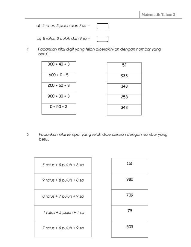 Soalan Matematik Tahun 5 Mengikut Topik - Kecemasan v