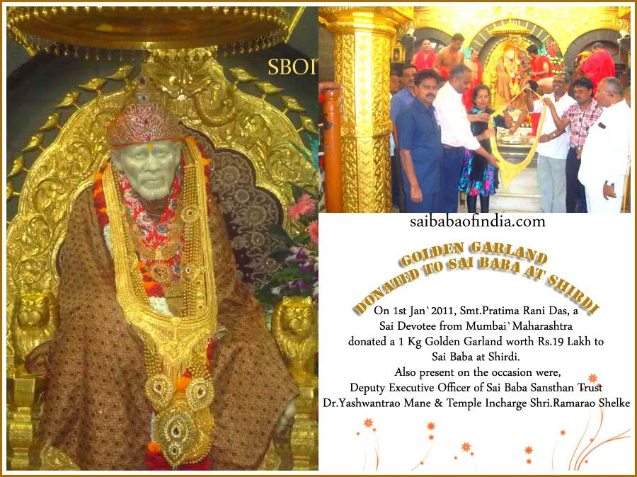 Shirdi sai baba answers, sai baba blessings grace, sai baba shirdi real life experiences, sai baba picture quotes, sai baba miracles leelas. Golden Garland Donated To Sai Baba At Shirdi