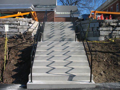 The smooth finish left by our steel forms provides a superior feel and aesthetic over a trowel finish. Precast Concrete Steps Custom Concrete Stairs