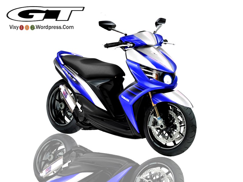  Modif  Mio  Soul Gt  Biru  Putih Modifikasi Motor  Kawasaki 
