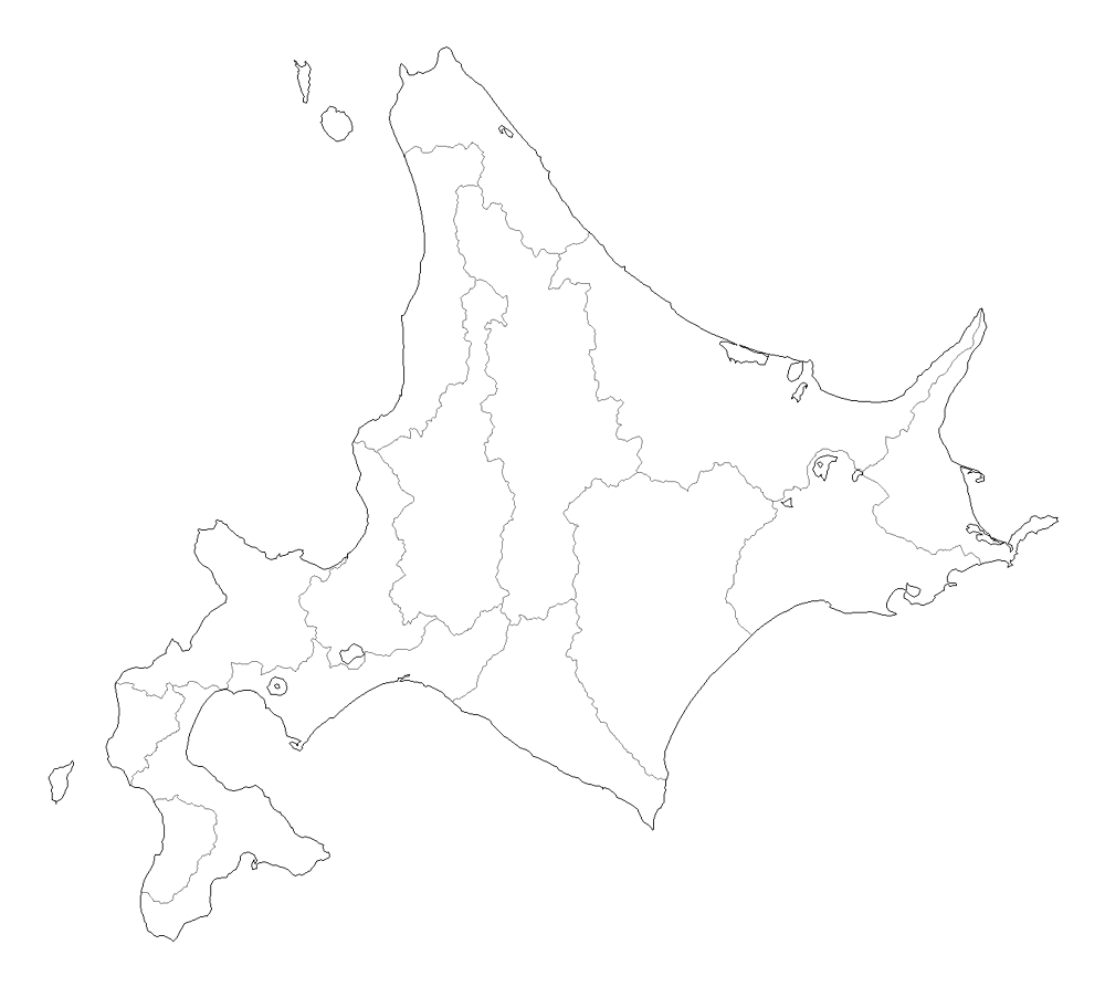 Japan Image 北海道地図 フリー素材