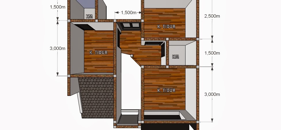 68 gambar desain rumah ukuran 6x9 denah rumah sumber : 8 Denah Rumah 3 Kamar Ukuran 7x9 Paling Dicari