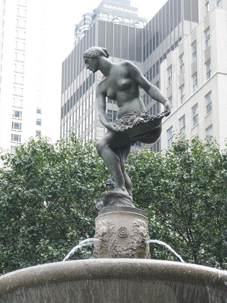The Pulitzer Fountain outside the Plaza Hotel (photo by Jim Henderson/Wikimedia)