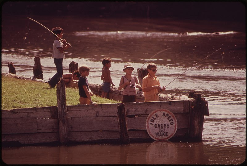 File:YOUNGSTERS FISHING AT WISCONSIN DELLS ON THE WISCONSIN RIVER - NARA - 550776.jpg