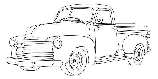 Gambar Mewarnai Mobil Pick Up - Belajar Menggambar