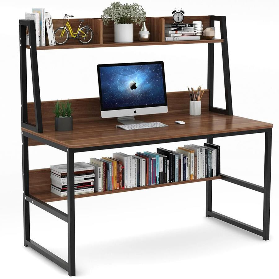 The 1tb hdd provides ample storage space for projects and media, while the 8gb of ram and intel pentium silver processor let you run multiple programs effortlessly. Tribesigns Tribesigns Computer Desk With Hutch And Bookshelf 47 Inches Home Office Desk With Space Saving Design For Small Spaces In The Desks Department At Lowes Com