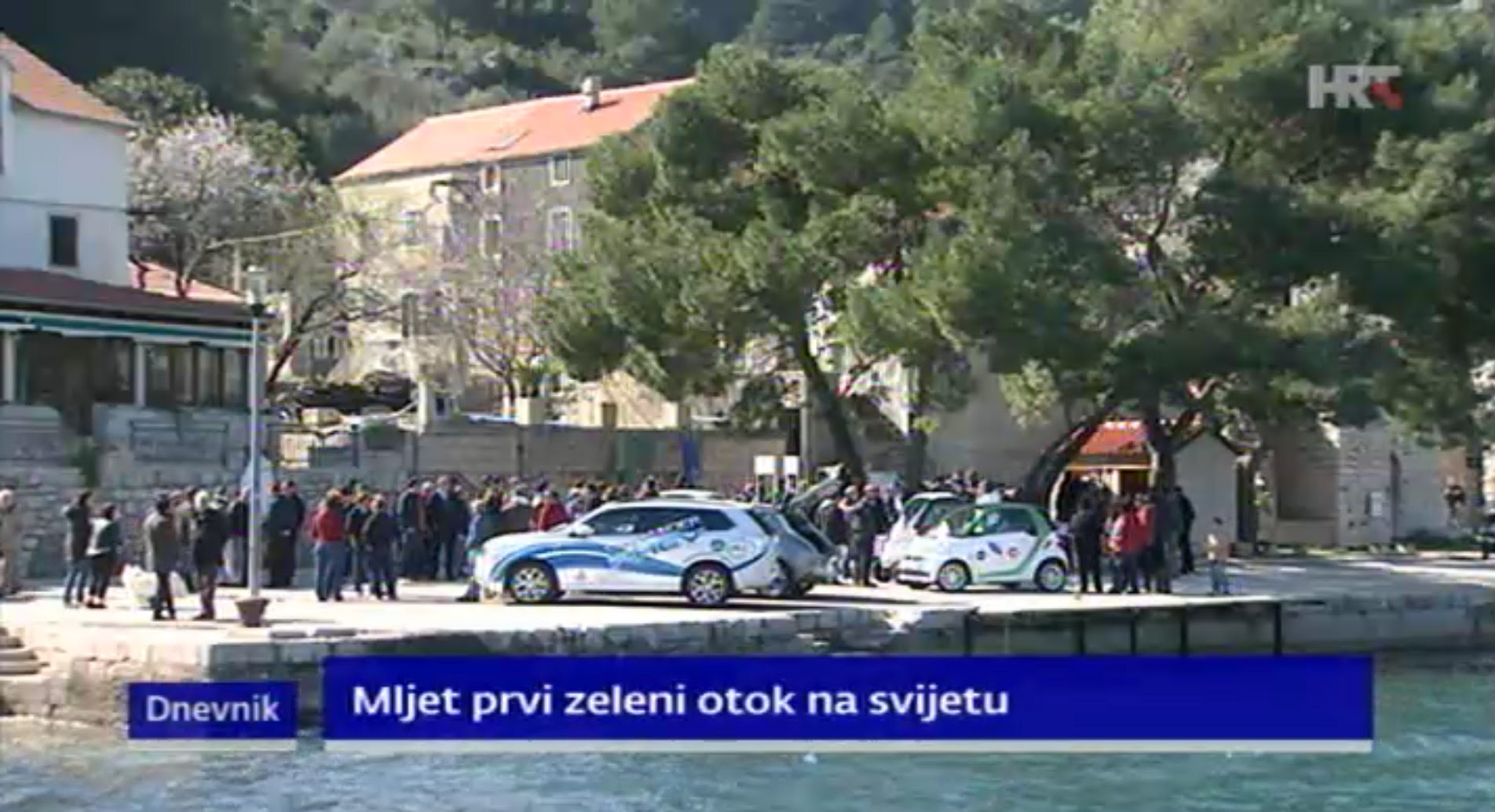 Launching on Island of Mljet "First Green Island in the World" Project 8 March 2015 Photo: Screenshot HRT.hr news  