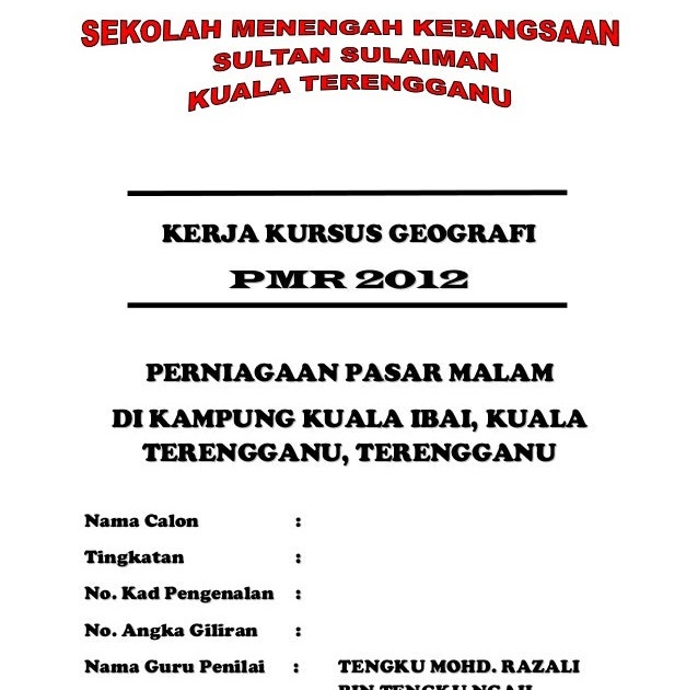 Soalan Sisa Domestik Geografi Tingkatan 1 - Kerja Kosr