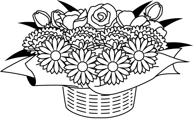 最新白黒 イラスト 花束 ただのディズニー画像