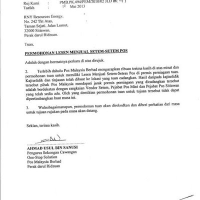 Contoh Surat Bermastautin Perak - Towana Info