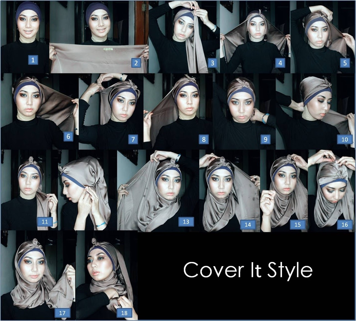 26 Kumpulan Tutorial Hijab Bahan Satin Untuk Kamu Tutorial Hijab