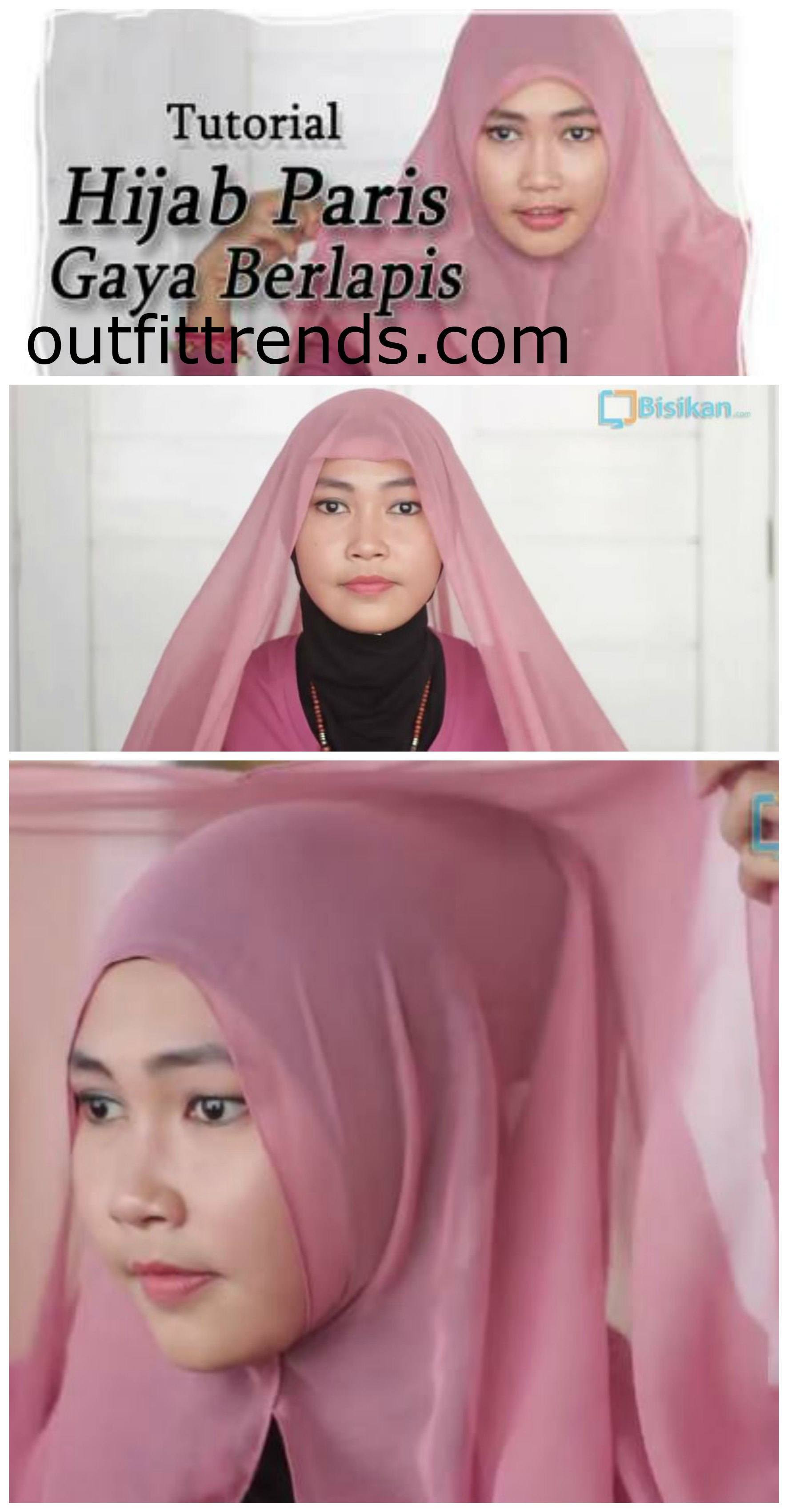 26 Gambar Keren Tutorial Hijab Paris Ikat Tahun 2017 Tutorial