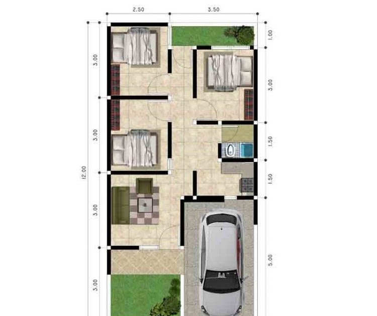 Contoh Rumah  Minimalis Dan Skema  Denah Ukuran 7x10 