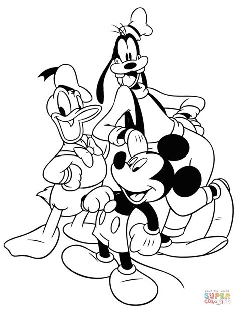 Donald And Mickey Are Playing Baskteball From Donald Duck Coloring Page