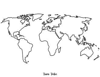 This free printable 7 continent coloring page allows children to see their world at a glance and learn more about it. World Map Coloring Pages Now With Continents Tiara Tribe