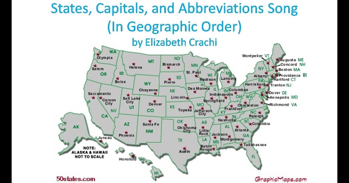 United States Map With Capitals And Abbreviations Carolina Map