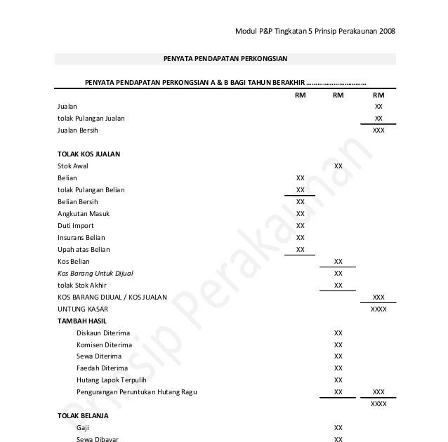 Contoh Soalan Akaun Penyata Pendapatan - Selangor p
