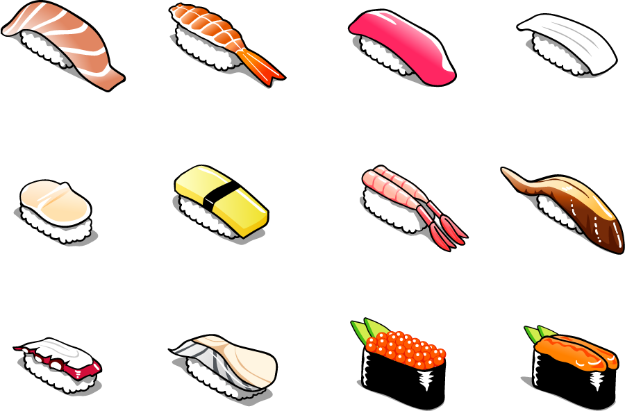 イラスト集 ぜいたく寿司 イラスト フリー