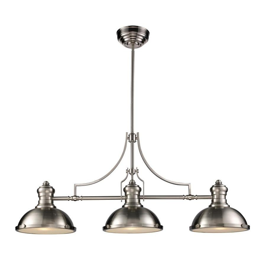 Unique vaulted ceiling lights for open floor kitchen. Westmore By Elk Lighting Chiserley Satin Nickel Transitional Kitchen Island Light In The Pendant Lighting Department At Lowes Com