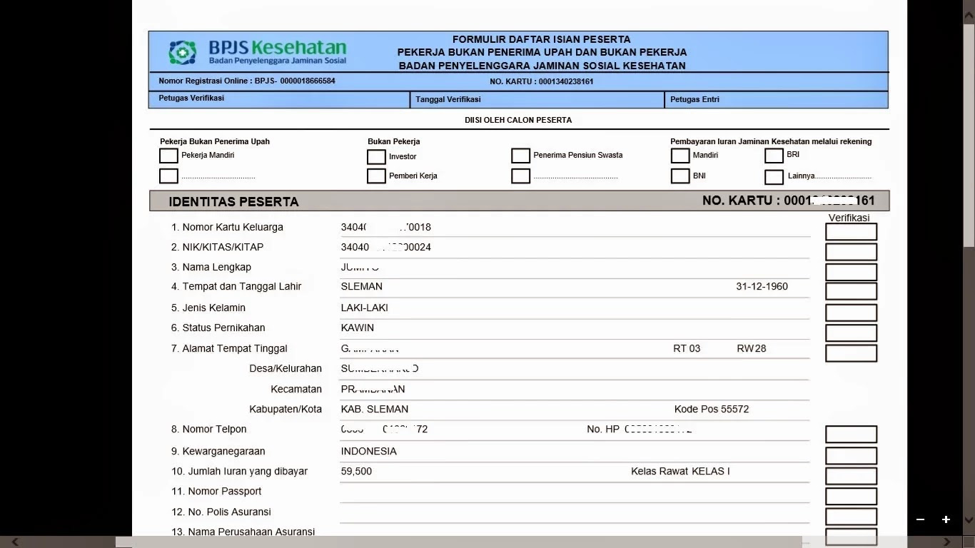 Contoh Formulir Bpjs Kesehatan - Contoh Sur