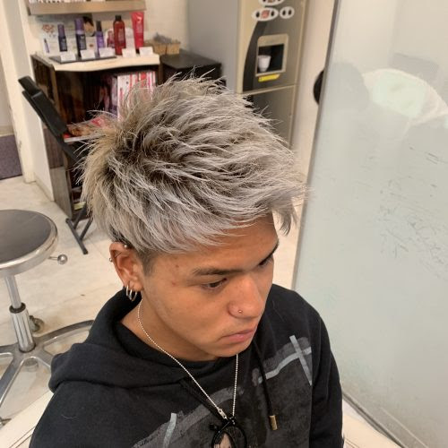 画像 黒 シルバー メッシュ メンズ ミディアム ヘア 芸能人 モデル