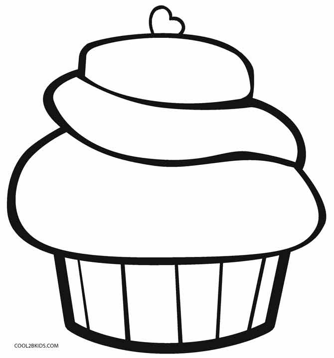 Hello kitty cupcake coloring page. Cupcake Coloring Pages Simple