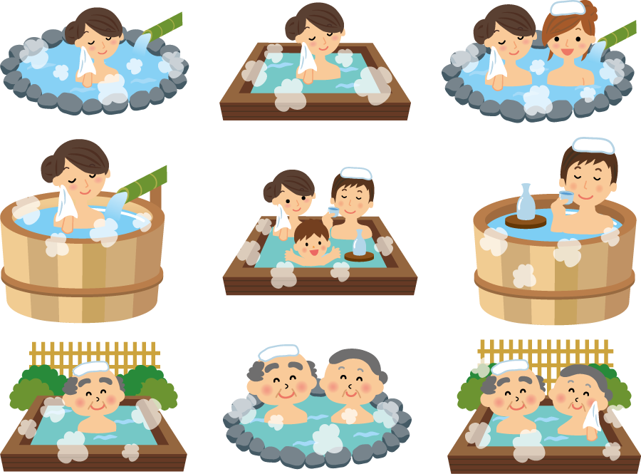すべての動物の画像 ロイヤリティフリーイラスト 温泉 フリー