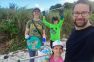 Héloïse and her family completed a beach cleanup. Photo provided by Héloïse Frouin-Mouy