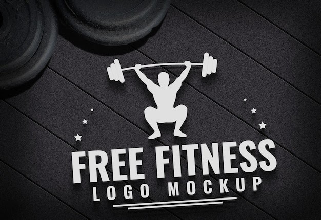 Free Fitness Logo Mock Up Gym Carpet Background Psd Template