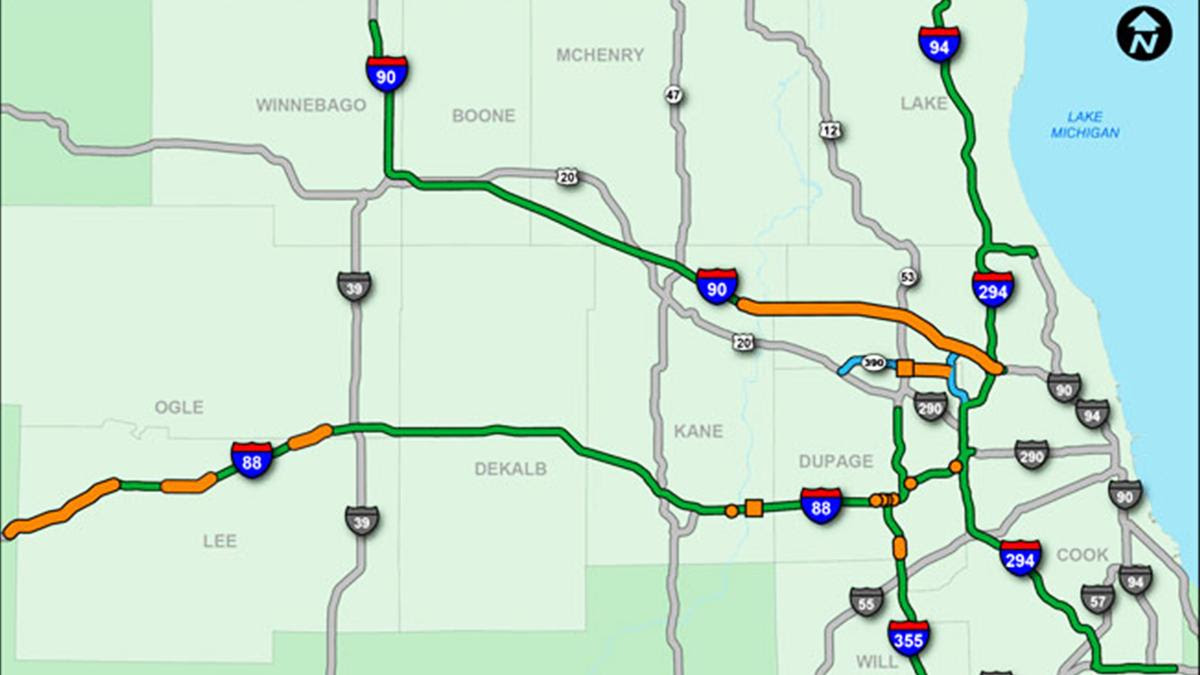 chicago toll roads map Us Tollway Map chicago toll roads map