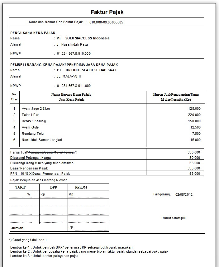 Contoh Nomor Faktur Pajak Yang Baru - Contoh 193