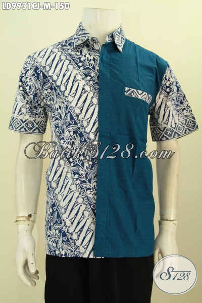  Baju  Batik  Kombinasi  Polos  Pria  Lengan  Panjang Galery Cantik