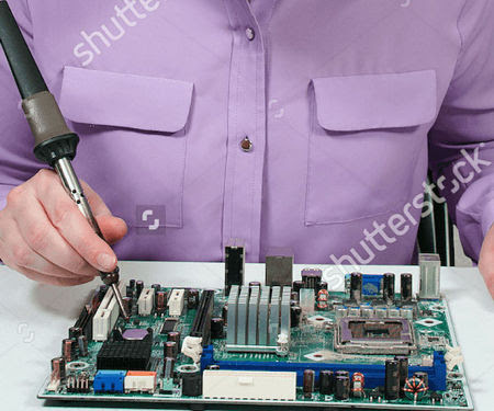 “Beautiful Woman Soldering” Stock Photo Is Wrong