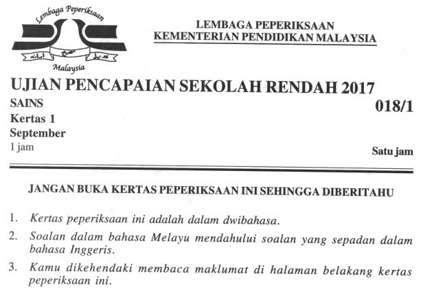 Contoh Soalan Upsr Matematik Kertas 2 - Muharram m