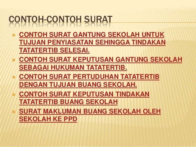 Contoh Surat Rayuan Buang Sekolah - Contoh KR