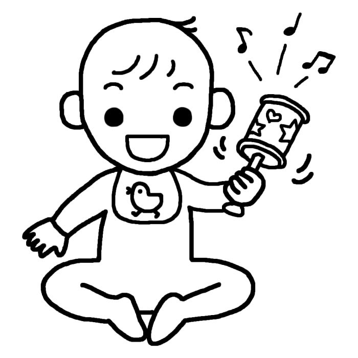 無料イラスト画像 無料印刷可能赤ちゃん イラスト 白黒