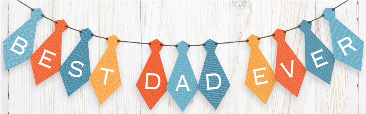 Decorative banner celebrating Father's Day.