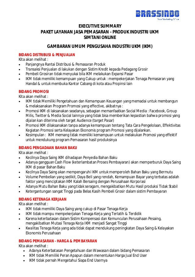 Contoh Executive Summary - Contoh O