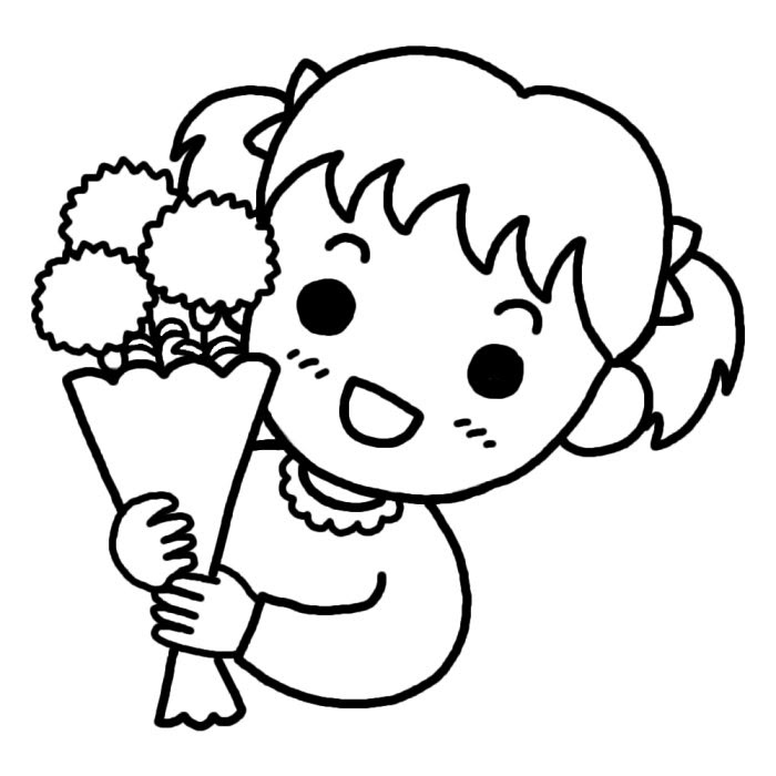 美しい花の画像 新着お礼 イラスト 白黒