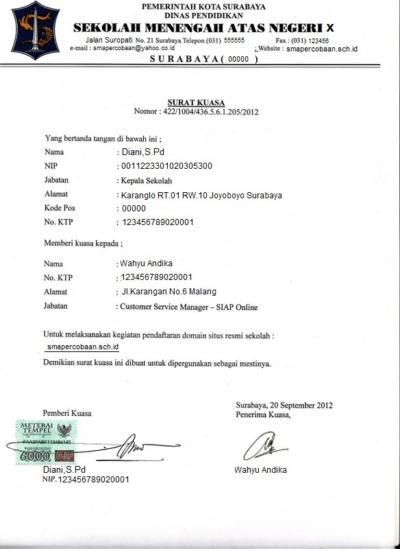 Contoh Surat Rasmi Wakil Ambil Barang Resepi Ayam K