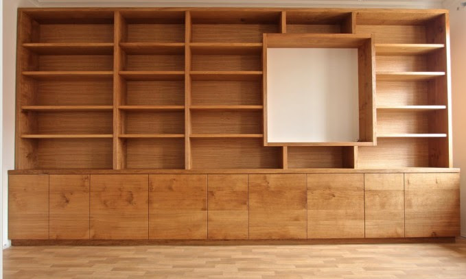 librerie su misura in legno vano televisione roma