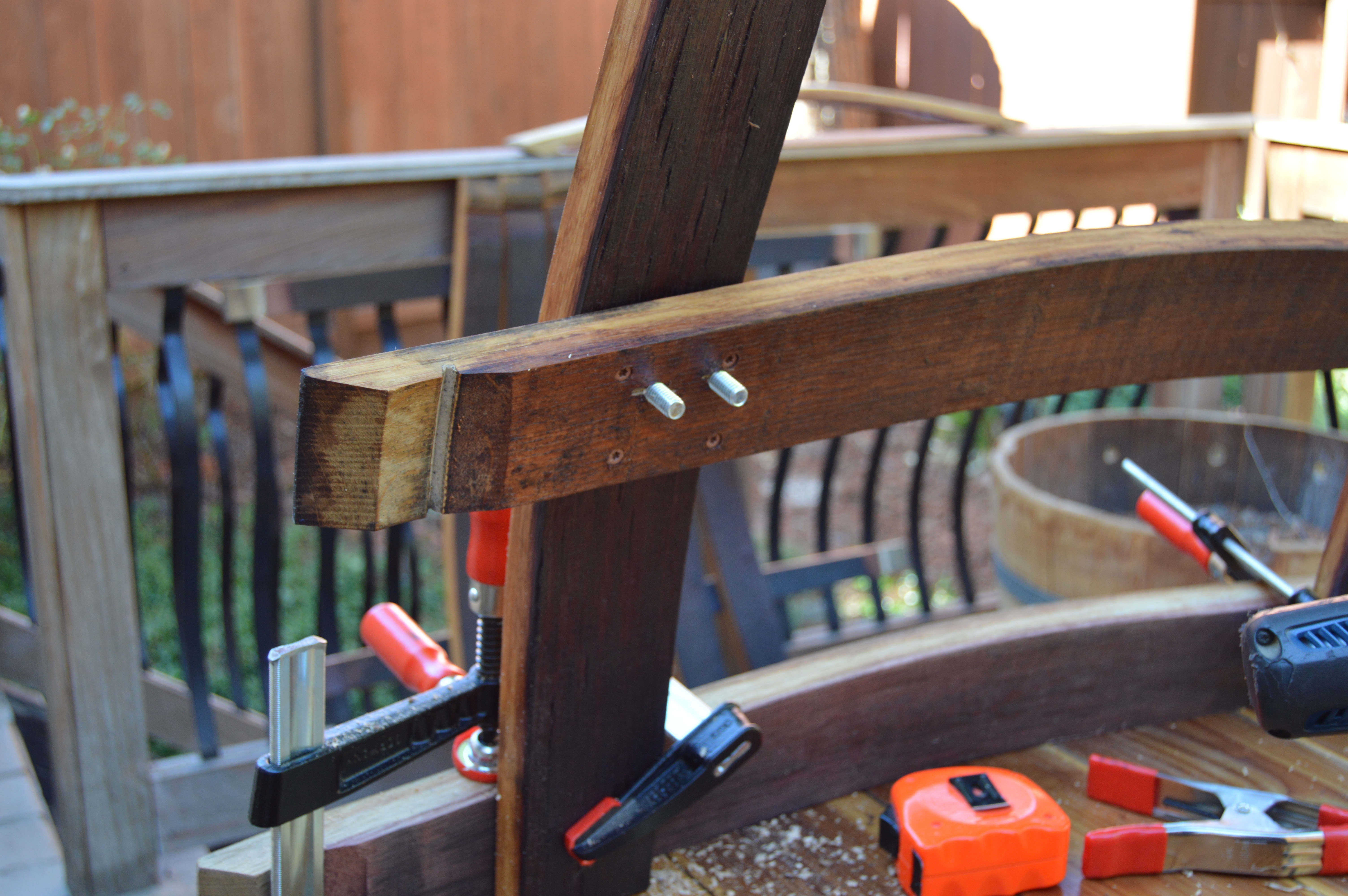 Wine Barrel Adirondack Chair: Assembly