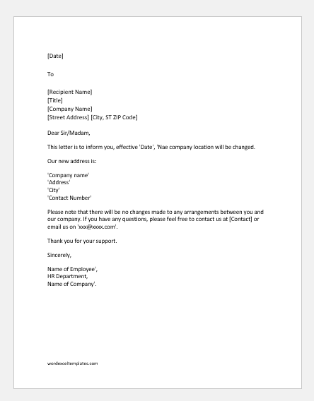 3 INFO NOTIFICATION LETTER FOR NEW EMAIL ADDRESS PRINTABLE ...