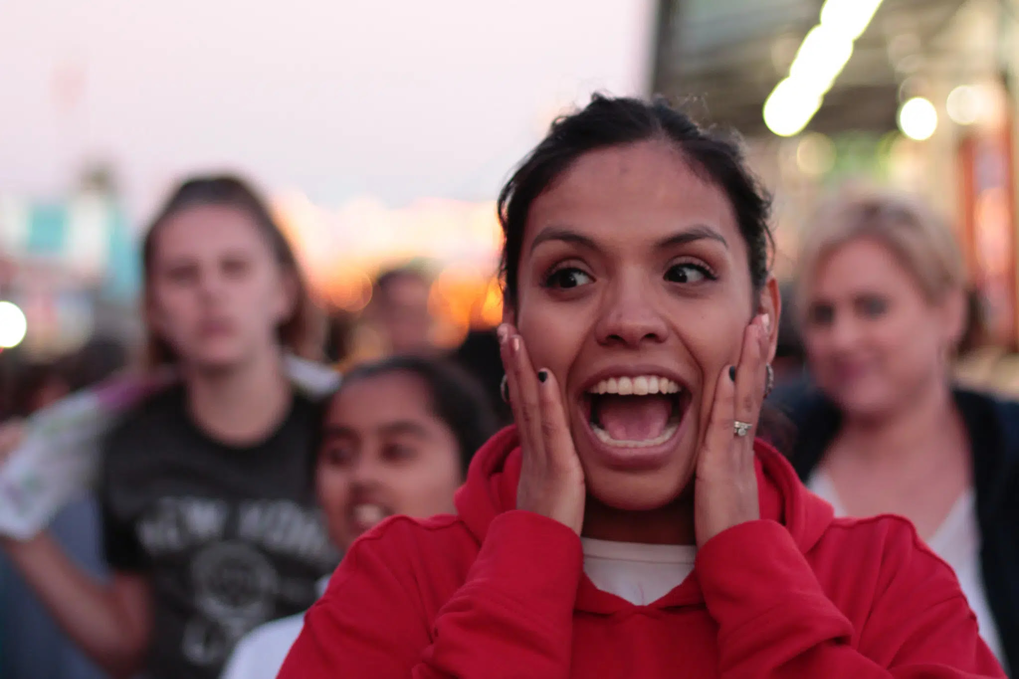 woman with a surprised face